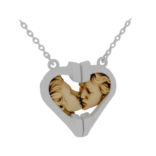 Heart Embrace Pendant 3D Model