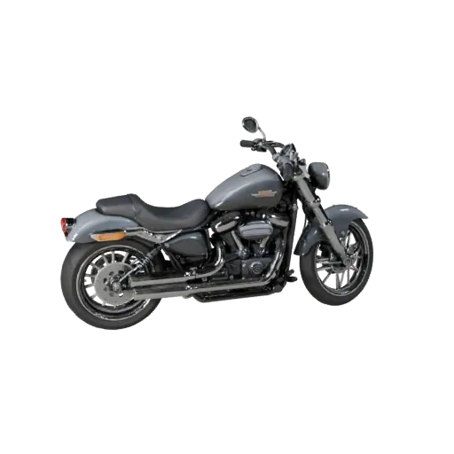 Modèle 3D de moto cruiser, vue studio trois-quarts, actif de véhicule prêt pour Blender avec équilibre du cadre, échelle des