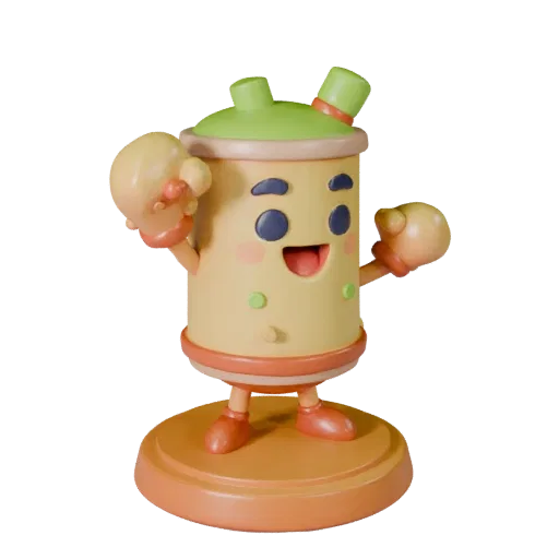 Fantasy Food Mascot STL printable 3D model preview showing pose, three-quarter display angle