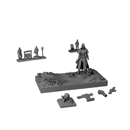 Space Miniature Scene STL printable 3D model preview parts, three-quarter display angle, depth and display scale