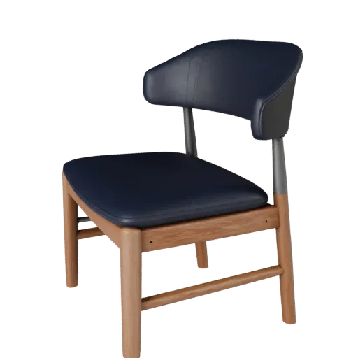 Scandinavian Dining Chair High Poly 3D model, dining room, close-up studio render, wood detail.