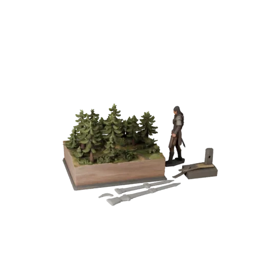 Forest Display Diorama high poly 3D model preview showing layered parts, studio close-up view, depth and display scale