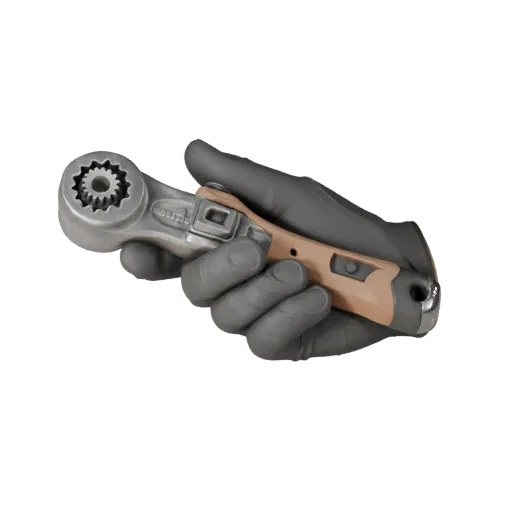 Precision Torque Wrench High Poly 3D model, close-up studio render, showing painted metal, clear grip zones.