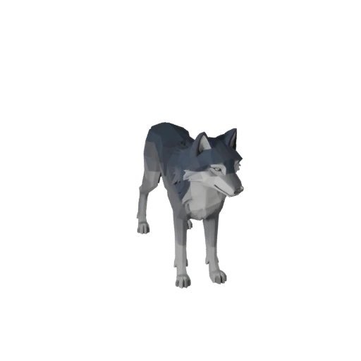 Modello 3D Lupo Artico Low Poly - Asset Unity con FBX | PBR