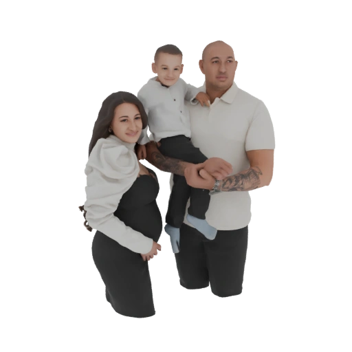 Pregnant Family 3D Model