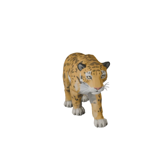 Modelo 3D de Jaguar Poligonal Bajo - Asset de Juego para Unity con FBX | Libre de Regalías