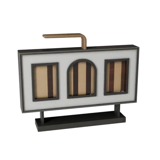 Modern Wall Art 3D model, living room, three-quarter front view, Unreal Engine viewport, ceramic detail.