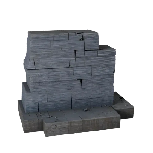 Cliff Wall Modular 3D model, isometric modular kit view, showing stratified stone, rock faces.
