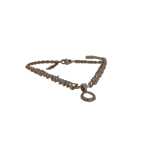 Gold Statement Necklace 3D model, three-quarter front view, AR viewer studio render, gold finish.