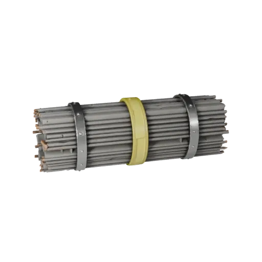 Temporary Rebar Bundle Stylized 3D model, stylized isometric render, showing concrete, site-ready silhouettes.
