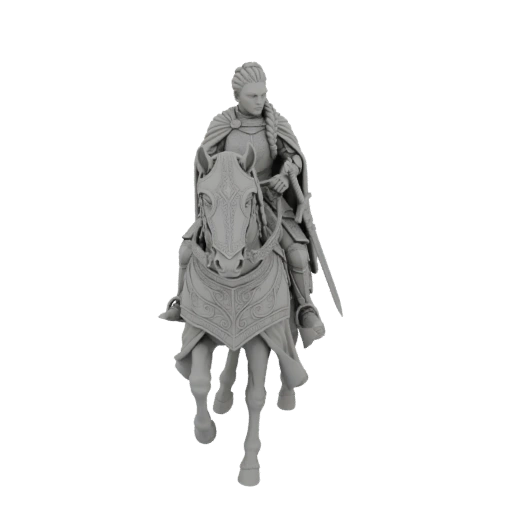 Female Knight on Horseback 3D Model