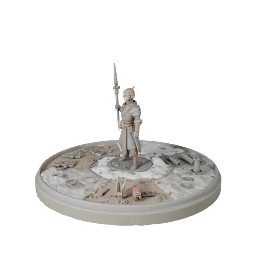 Snow Scenic Base modular kit 3D model preview showing rim shape, top-down kitbash view, height and ground texture