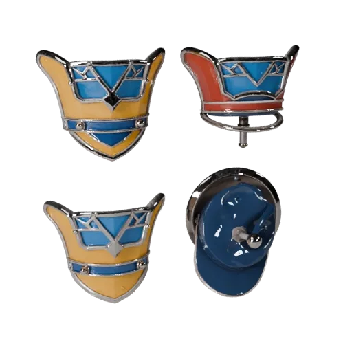 Monogram Style Formal Button game ready 3D model, turntable hero render, highlighting cufflink form and finish detail.