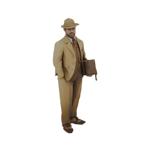 1920s Gentleman with Briefcase 3D Model