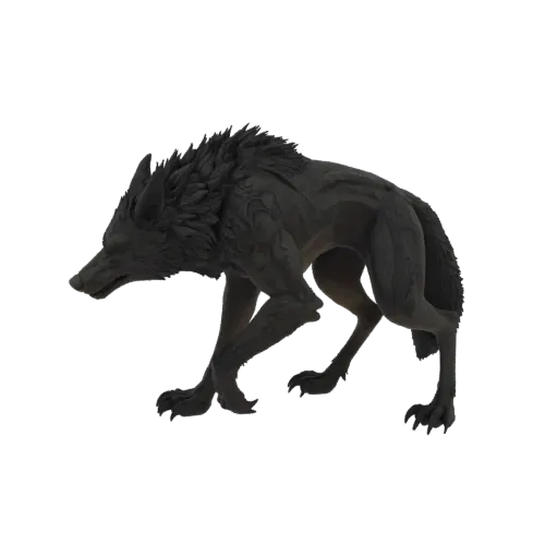Miniatura STL de Enemigo Hombre Lobo Fantasía Enjambre, render de mesa a tres cuartos, miniatura de enemigo imprimible en res