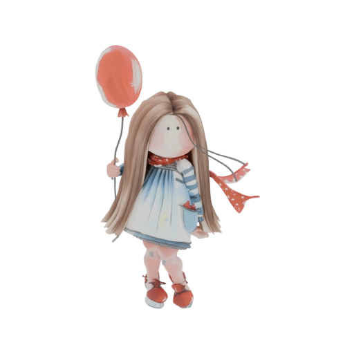 Whimsical Girl with Balloon Figurine