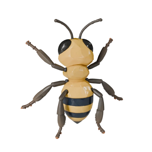 Modèle 3D d'abeille réaliste - Asset PBR riggé pour jeux | PBR