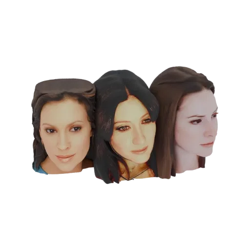 A 3D model featuring the three main female characters from the TV show Charmed, posed together.