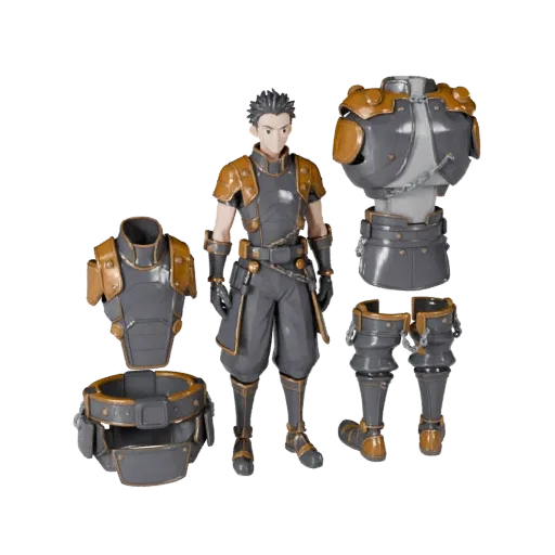 Anime Armored Monk Character Model - Rigged