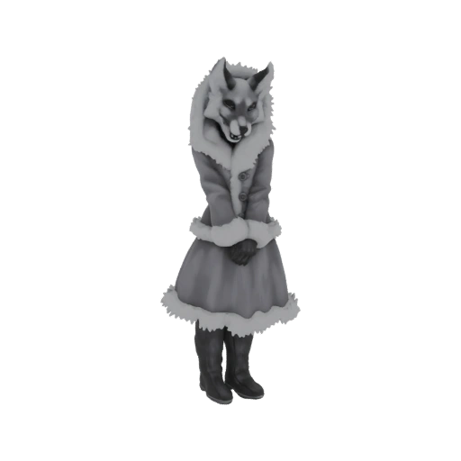Anthropomorphic Fox in Winter Coat 3D Model