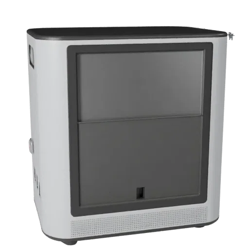 Compact Smart Speaker Modular 3D model, home interior, isometric modular kit view, plastic detail.