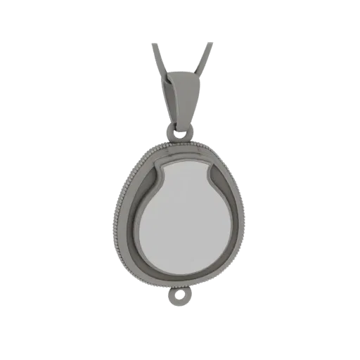 Minimal Charm render detail 3D model, studio profile shot, highlighting pendant form and finish detail.