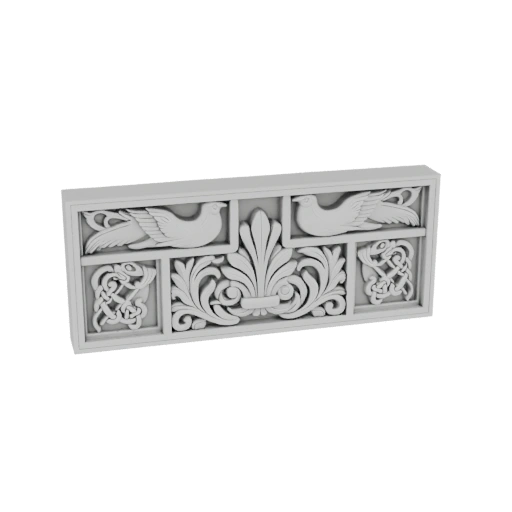 Art Nouveau Decorative Panel with Birds and Acanthus