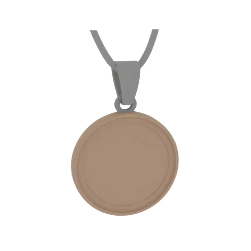 Minimal Medallion scene ready 3D model, three-quarter studio render, showing pendant silhouette and surface contrast.