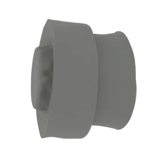 3D render of a smooth, grey abstract sculptural form with flowing curves and a minimalist aesthetic.