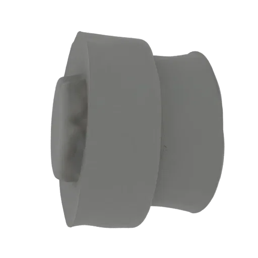 3D render of a smooth, grey abstract sculptural form with flowing curves and a minimalist aesthetic.