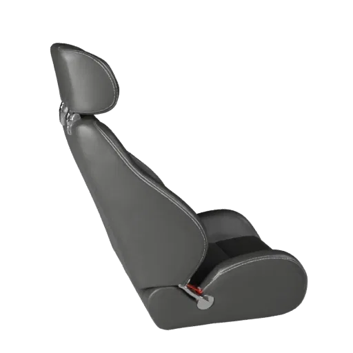 Modelo 3D de Assento de Carro Pronto para Jogos, vista de estúdio em três quartos, asset de veículo pronto para produção com