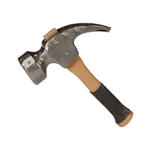 Heavy Duty Hammer 3D model, three-quarter front view, Unity viewport, showing painted metal, functional silhouettes.