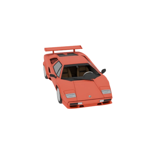 Red Sports Car in Lamborghini Countach Style