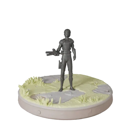 Industrial Round Base stylized 3D model preview showing rim shape, three-quarter game view, height and ground texture