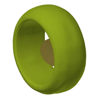 3D model of a smooth light green ring with an oval inner hole, on a black background.