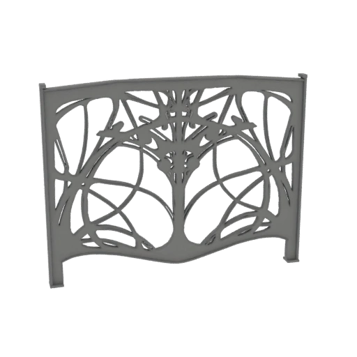 Art Nouveau Balustrade with Tree Motif