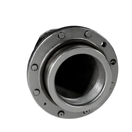 Sealed Pipe Flange High Poly 3D model, close-up studio render, showing machined metal, precise part geometry.