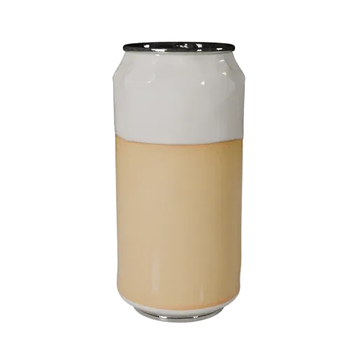 Beer Can 3D model, three-quarter front view, AR viewer studio render, showing glass, container shape.
