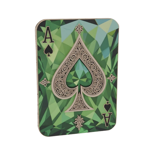 Ace of Spades Geometric Crystal Card