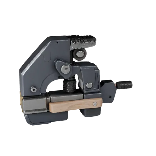 Heavy Duty Clamp Product Viz 3D model, three-quarter studio product render, showing painted metal, clear grip zones.