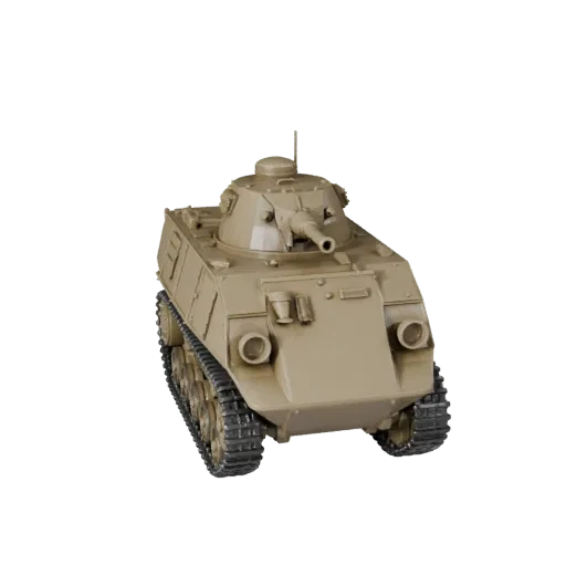 Modelo STL Halftrack de la Segunda Guerra Mundial Imprimible, vista de exhibición isométrica, activo de vehículo listo para i