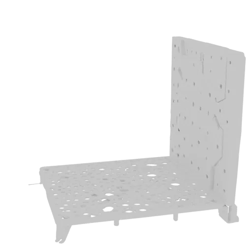 3D model of perforated organizer panel, side view
