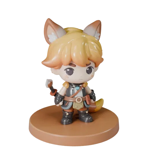 Adventure Animal Figurine STL printable 3D model preview showing pose, three-quarter display angle