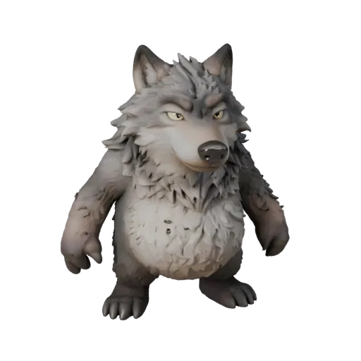 Cartoon Wolf 3D Model - Stylized Asset for Animation | Royalty-Free
