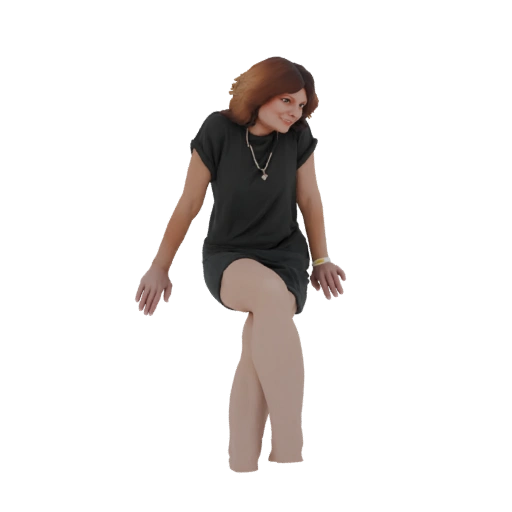 Woman Sitting with Legs Crossed