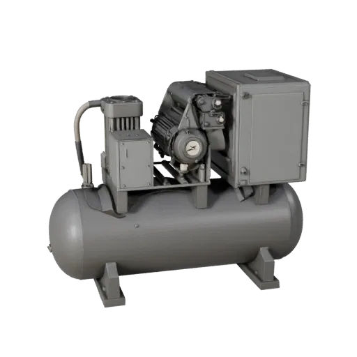 Air Compressor Modular 3D model, isometric modular kit view, showing painted steel, machine stations.