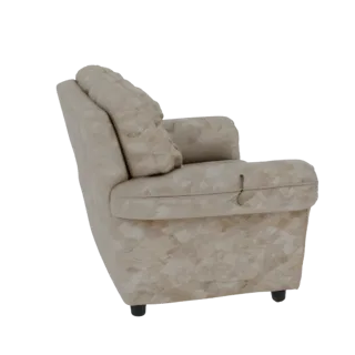 3D model of an armchair with soft upholstery and a crystal-like pattern on a white background