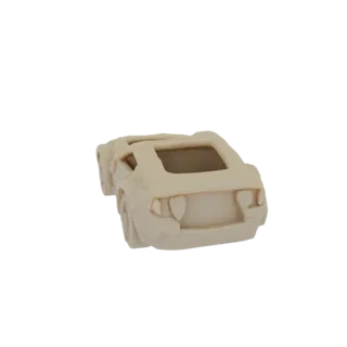Tusked soap car 3D model, front view