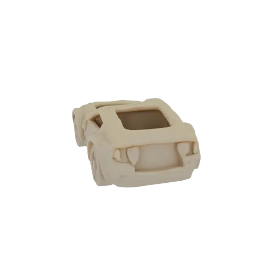Tusked soap car 3D model, front view