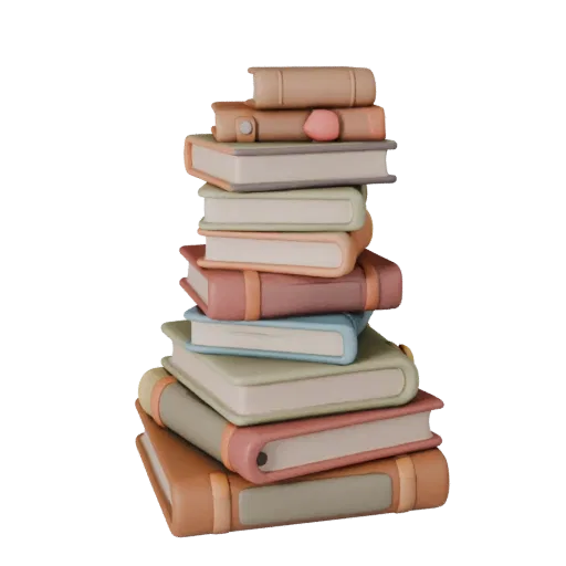 Cozy Book Stack Realistic 3D model, three-quarter studio render, showing ceramic, recognizable everyday shapes.